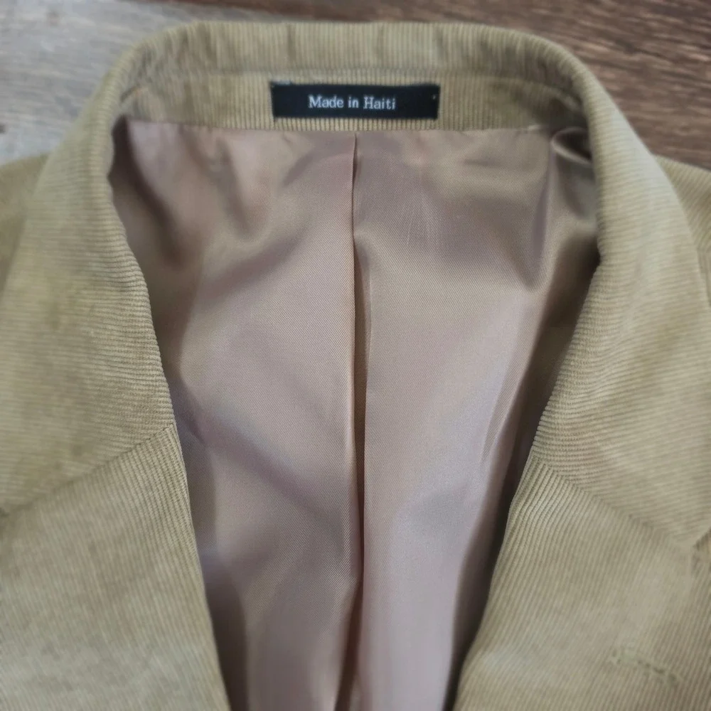 PRONTO UOMO Corduroy Blazer Mens 44R Tan Two Button Sport Coat Jacket